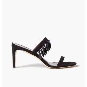 STAUD Raoule bead-embellished suede mules. STAUD
Raoule bead-embellished